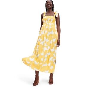 DVF Target yellow sundress tie straps